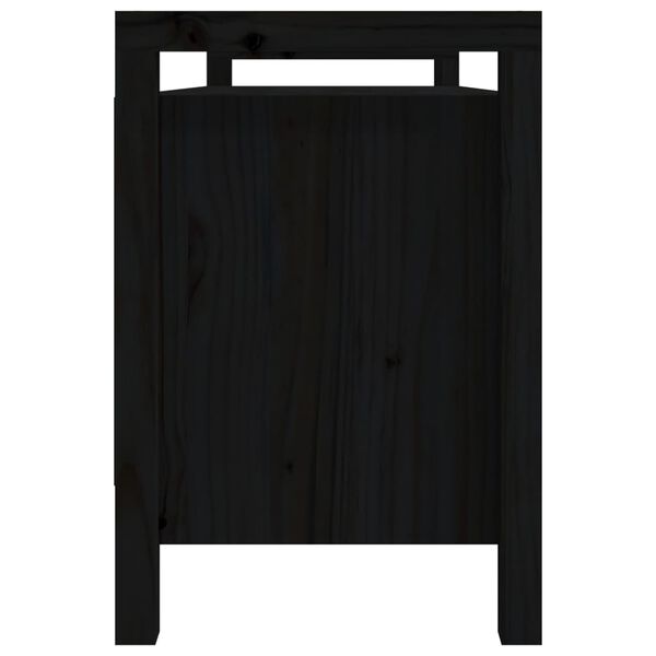 vidaXL Forstofubekkur Svartur 110x40x60 cm Gegnheil Fura