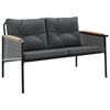 vidaXL Gar&eth;bekkur me&eth; S&aelig;tisp&uacute;&eth;um 116 cm Svart St&aacute;l