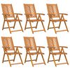 vidaXL Gar&eth;st&oacute;ll 6 pcs Br&uacute;nn 57 x 72 x 109 cm Hrein akas&iacute;utr&eacute;