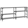 vidaXL Veggbor&eth; Gr&aacute;tt Sonoma 180x29x76,5 cm Samsettur Vi&eth;ur