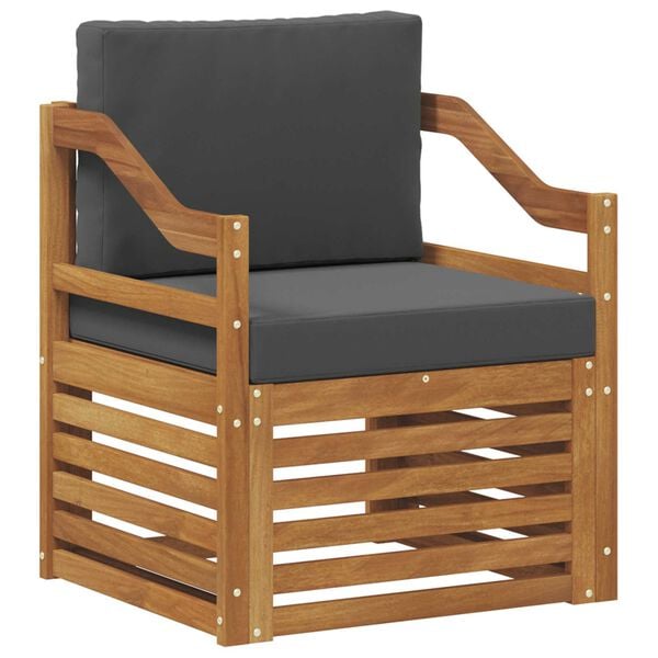 vidaXL &Uacute;ti s&oacute;fasett Solid Akas&iacute;uskei&eth; og P&oacute;lyester N&aacute;tt&uacute;rulegur