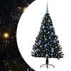 vidaXL Gervi fyrirfram l&yacute;stum j&oacute;latr&eacute; me&eth; 150 LED Svartur 150 cm PVC