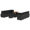vidaXL Gar&eth;s&oacute;fa sett me&eth; geymslu 11 pcs Svartur Poly rattan