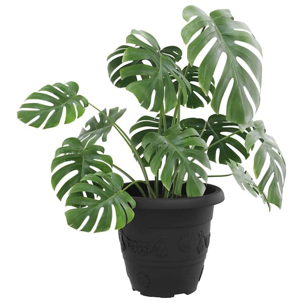 vidaXL R&uacute;n bl&oacute;mapotta 6 pcs Svartur &Oslash; 26 x 21.5 cm Plast