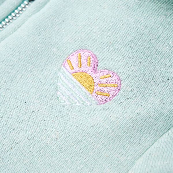 Barnahettupeysa með Rennilás Myntuljósgræn Blanda 128