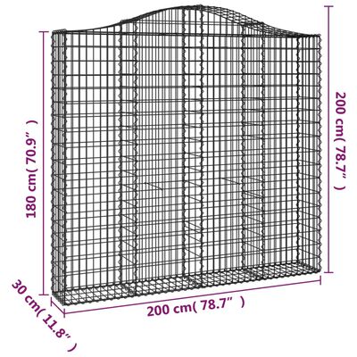 vidaXL Bogadregnir Grjótkassar 5 stk. 200x30x180/200 cm Sinkhúðað Járn