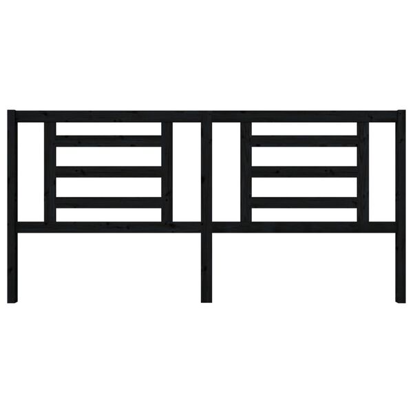 vidaXL H&ouml;f&eth;agafl fyrir R&uacute;m Svartur 206x4x100 cm Gegnheil Fura