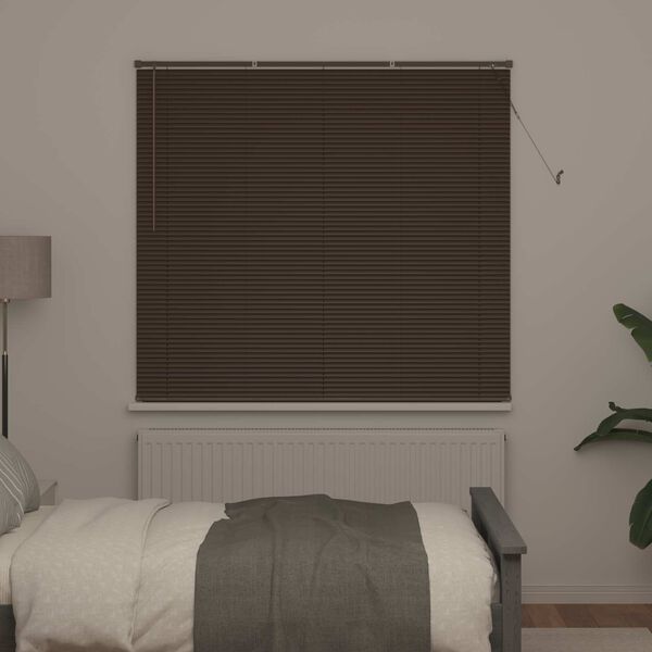 vidaXL Venes&iacute;skur blindur D&ouml;kk br&uacute;nn me&eth; mynstri 150 x 140 cm PVC