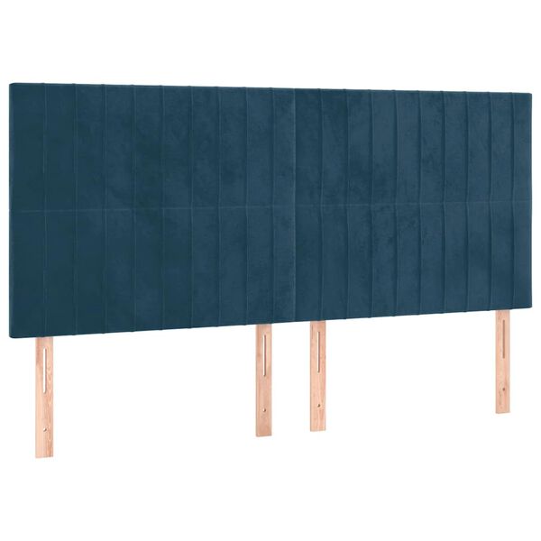 vidaXL H&ouml;fu&eth;gafl d&ouml;kkbl&aacute;r 200x5x118/128 cm flauel
