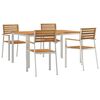 vidaXL Gar&eth;ur bor&eth;sett 5 pcs Br&uacute;nn Hrein akas&iacute;utr&eacute;