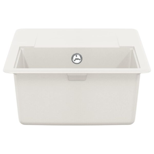 vidaXL Sk&aacute;l Hv&iacute;tt 670 x 460 mm 80% Kvars og 20% Har&eth;v&ouml;rur