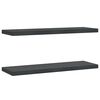 vidaXL Vegghillur 2 stk. 75x23,5 cm Svart Ry&eth;fr&iacute;tt St&aacute;l