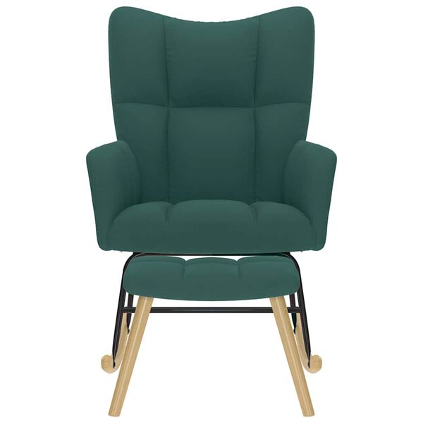 vidaXL ruggust&oacute;ll me&eth; f&oacute;tskemmli d&ouml;kkgr&aelig;nu efni