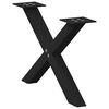 vidaXL s&oacute;fabor&eth;sf&aelig;tur X-laga 2 stk svart 50x(30-31) cm st&aacute;l