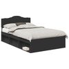 vidaXL Ramsv&iacute;k me&eth; h&ouml;fu&eth;gafl Svartur 120 x 200 cm Solid furuhikk