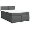 vidaXL H&oacute;lfa&eth; Springr&uacute;m me&eth; D&yacute;nu D&ouml;kkgr&aacute;tt 140x190 cm Efni