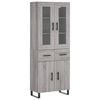 vidaXL H&aacute;r Sk&aacute;pur Gr&aacute;r Sonoma 69,5x34x180 cm Samsettur Vi&eth;ur