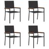 vidaXL Gar&eth;ur hla&eth;st&oacute;lar 4 pcs Svartur og br&uacute;nn 54 x 56 x 90 cm