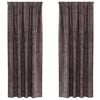 vidaXL Flauels skaut me&eth; gluggatj&ouml;ldum 2 pcs Br&uacute;nn 225 x 140 cm Flauel