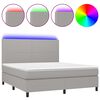 vidaXL H&oacute;lfa&eth; Springr&uacute;m me&eth; D&yacute;nu&LED Lj&oacute;sgr&aacute;tt 160x200cm Tauefni