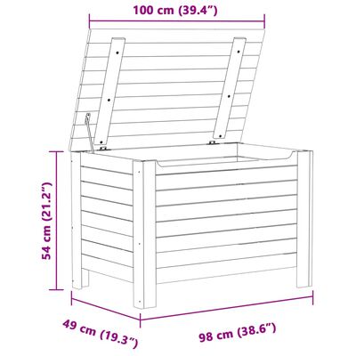 vidaXL Geymslukassi með Loki "RANA" Hvítur 100x49x54 cm Gegnheil Fura