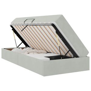 vidaXL R&uacute;m me&eth; geymslur&yacute;mi og d&yacute;nu Lj&oacute;sgr&aacute;r 90 x 190 cm Flauel