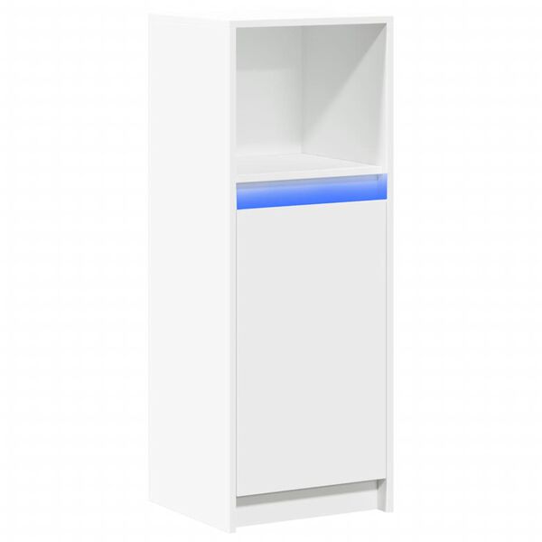 vidaXL Skenkur með LED Hvítur 38x34x100 cm Samsettur Viður