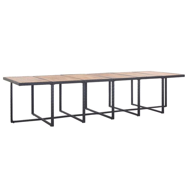 vidaXL 17 stk. &Uacute;tibor&eth;stofusett me&eth; P&uacute;&eth;um P&oacute;l&yacute;rattan Svart