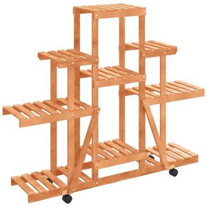 vidaXL Bl&oacute;mastandur me&eth; Hj&oacute;lum 110x25x101 cm Gegnheill &THORN;inur