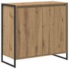 vidaXL Hli&eth;arsk&aacute;pur Listama&eth;ur Eik 79 x 36 x 75 cm Samsettur vi&eth;ur