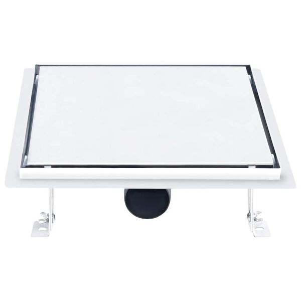 vidaXL Sturtuniðurfall 2-í-1 Lokunarmöguleikar 28x28 cm Ryðfrítt stál