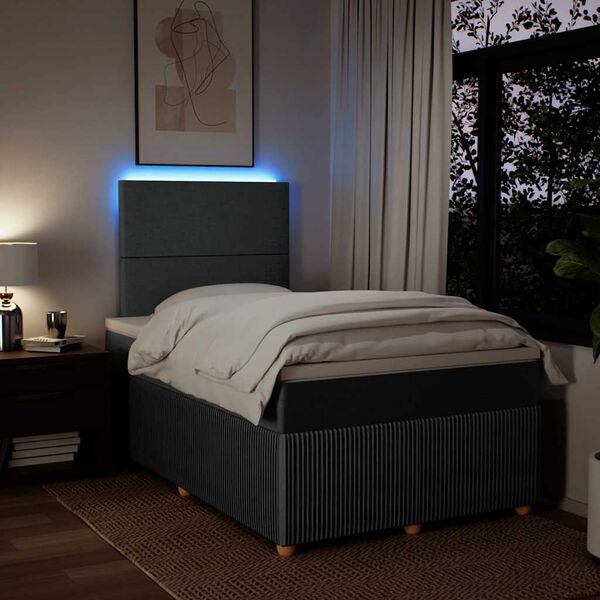 vidaXL H&oacute;lfa&eth; Springr&uacute;m me&eth; D&yacute;nu D&ouml;kkgr&aacute;tt 120x200 cm Tauefni