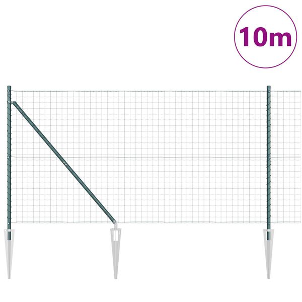 vidaXL Gir&eth;ing me&eth; p&oacute;st Gr&aelig;nn 1,4 x 10 m St&aacute;l og PVC