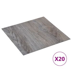 vidaXL Sjálflímandi Gólffjalir 20 stk. PVC 1,86 m² Ljósbrúnt