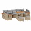 vidaXL Gar&eth;s&oacute;fa sett me&eth; p&uacute;&eth;i 13 pcs Beige og lj&oacute;sgr&aacute;r p&oacute;l&yacute;rattan