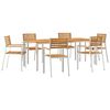 vidaXL Gar&eth;ur bor&eth;sett 7 pcs Br&uacute;nn Hrein akas&iacute;utr&eacute;