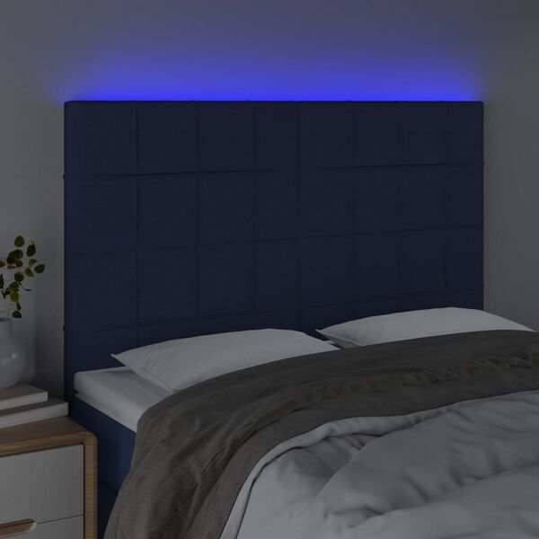 vidaXL LED h&ouml;fu&eth;gafl Bl&aacute;tt 144x5x118/128 cm Efni