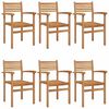 vidaXL St&oacute;ll 6 pcs Br&uacute;nn 56 x 55 x 90.5 cm Solid teak vi&eth;ur