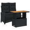 vidaXL 2 stykki gar&eth;bor&eth;stofusett me&eth; p&uacute;&eth;um Black Poly Rattan