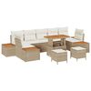 vidaXL Gar&eth;s&oacute;fa sett me&eth; p&uacute;&eth;i 10 pcs Drapplita&eth;ur Poly rattan