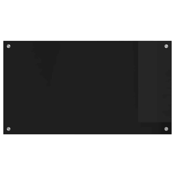 vidaXL Eldh&uacute;s Backsplash Svartur 90 x 50 cm hertu&eth; gler