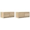 vidaXL Sj&oacute;nvarpssk&aacute;par 2 stk. Eikarlitur 60x31x25,5 cm Samsettur vi&eth;ur