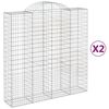 vidaXL Bogadreginn Grj&oacute;tkassi 2 stk. 200x50x200/220 cm Sinkh&uacute;&eth;a&eth; J&aacute;rn