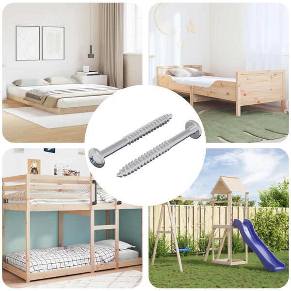 vidaXL Tr&eacute;stunga 2 pcs Silfur 9,8 x 53 mm St&aacute;l