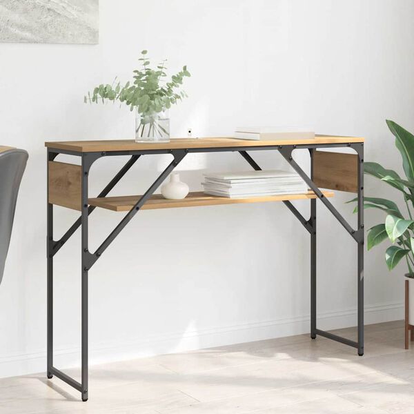 vidaXL Skrifbor&eth; Artisan Eik 105x30x75cm Samsettur vi&eth;ur