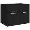 804783 vidaXL 2 Piece Bathroom Furniture Set Black Chipboard