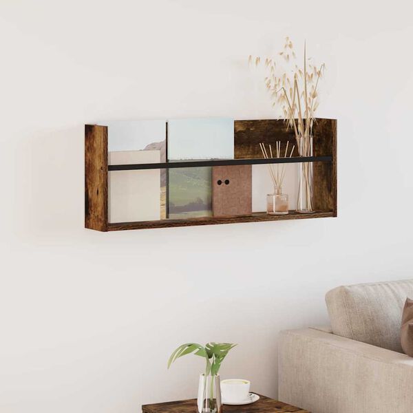 vidaXL T&iacute;marit Hillur Rau&eth;-eik 80 x 12 x 30 cm Samsettur vi&eth;ur