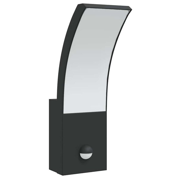 vidaXL LED &Uacute;tivegglj&oacute;s me&eth; Skynjurum 2 stk Svart Steypt &Aacute;l