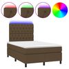 vidaXL H&oacute;lfa&eth; Springr&uacute;m me&eth; D&yacute;nu&LED D&ouml;kkbr&uacute;nn 120x190 cm Tauefni