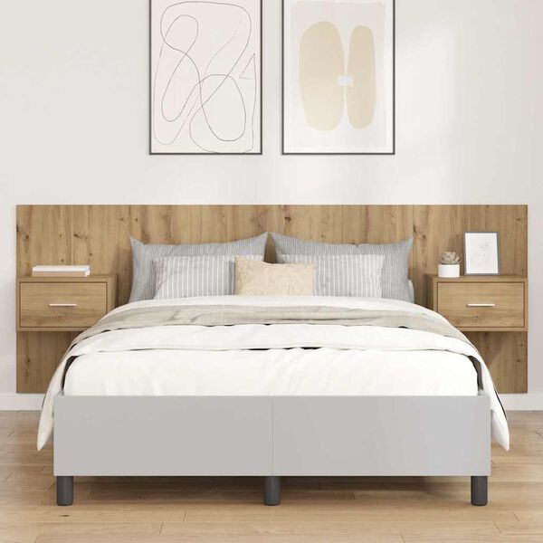 vidaXL R&uacute;mveggur me&eth; sk&aacute;p me&eth; sk&uacute;ffu 3 pcs Artisan Eik Samsettur vi&eth;ur